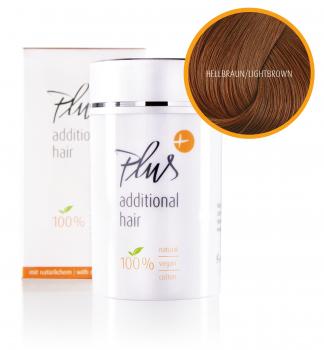 Plus additional hair Haarauffüller - HELLBRAUN - Schütthaar - Streuhaar - Haarverdichtung - Haarfasern - für Männer & Frauen